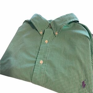 Ralph Lauren Green Plaid Button-Down Shirt 3XL Tall long sleeved